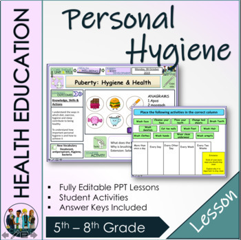 Preview of Hygiene Puberty + growing up Health Lesson