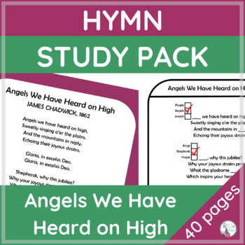 Preview of Hymn Study - ANGELS WE HAVE HEARD ON HIGH - Memorization & Comprehension