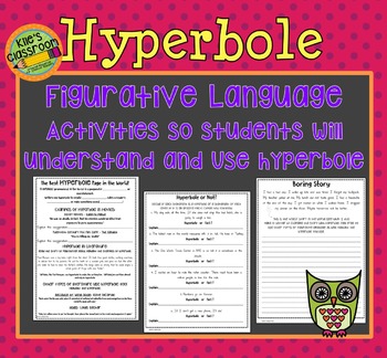 Preview of Hyperbole Figurative Language Interactive Notes and Student Writing Activity