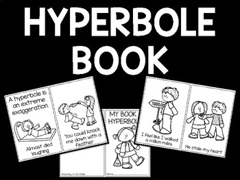 Preview of Hyperbole Coloring Book with 10 examples Figurative Language Exaggerations