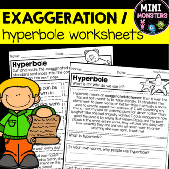 Preview of Hyperbole Exaggeration Worksheets
