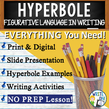 Preview of Hyperbole Activities Slide Show, Worksheets, Handouts - Figurative Language