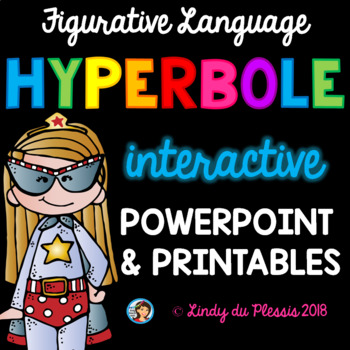 Preview of Hyperbole PowerPoint and Worksheets Figurative Language