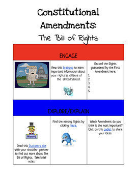 Preview of Hyperdoc: Bill of Rights