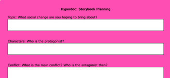 Preview of Hyperdoc: Story Planning (EDITABLE)