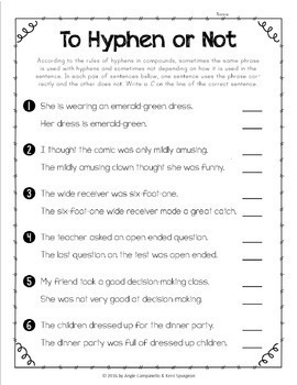 Hyphens and Dashes Unit - Punctuation Unit by Angie Campanello | TpT