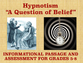 Hypnosis and Hypnotism: Reading Comprehension Passage and 
