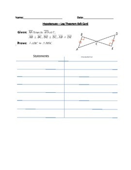 Hypotenuse Leg Worksheets Teaching Resources Tpt