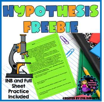 Preview of Hypothesis - Forming a Scientific Hypothesis Freebie