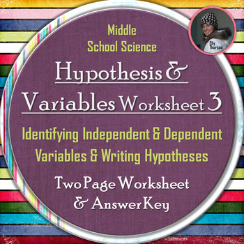 Preview of Hypothesis, Independent Variable, and Dependent Variable Worksheet Three