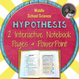 Hypothesis Interactive Notebook Pages and PowerPoint for t