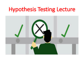 Preview of Hypothesis Testing Lecture (Elementary Statistics Module)
