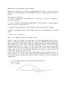 Preview of Hypothesis Testing Outline