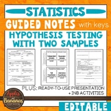 Hypothesis Testing with Two Samples - Statistics INBs and 