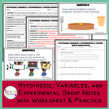 Preview of Hypothesis, Variables, & Experimental Group Guided Notes & Practice