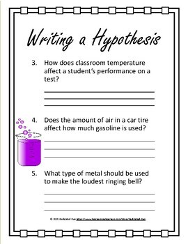 writing hypothesis activity