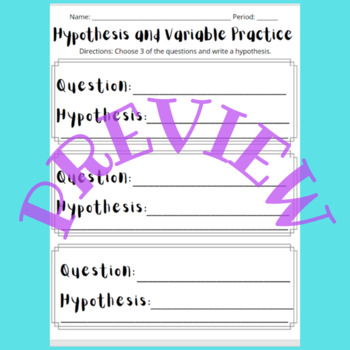 practice understanding hypothesis biology basics unit