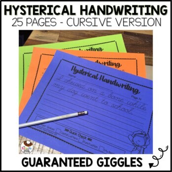 Preview of Hysterical Cursive Handwriting Worksheets | Guaranteed Giggles