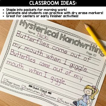 hysterical handwriting worksheets guaranteed giggles tpt