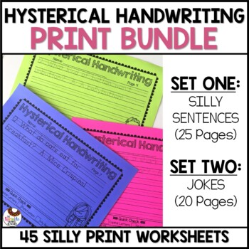 Preview of Hysterical Handwriting Worksheets | Print Bundle
