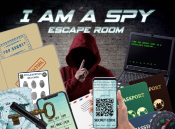 Preview of I AM A SPY Escape Room Secret Mission Game Teenagers and Adults
