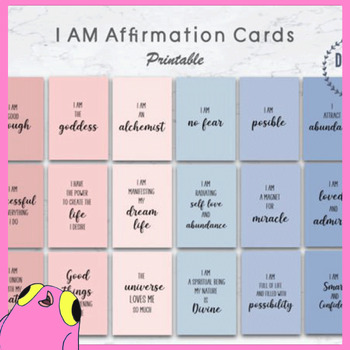 Preview of I AM Affirmation Cards: Unlock Your Positive Mindset & Well-being
