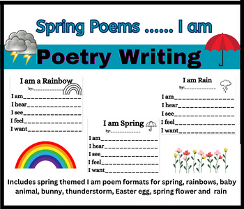 Preview of I am Spring poetry templates