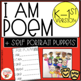 I AM Poem and Self Portrait Puppet K-1st Grade Version