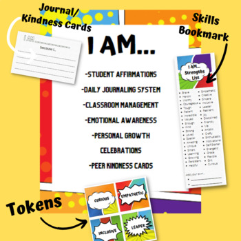 Preview of I AM... Student Affirmation Tokens and Journal Cards