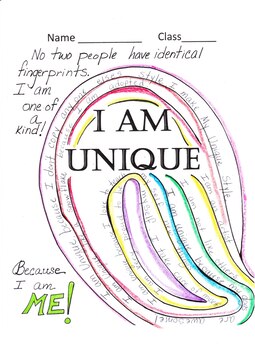 Preview of I AM UNUQUE - SELF AWARENESS