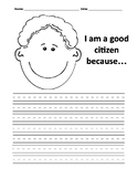 I Am A Good Citizen Because Writing and Coloring Activity