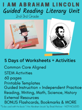 Preview of I Am Abraham Lincoln Literary Guided Reading Unit - 5 Days - President's Day