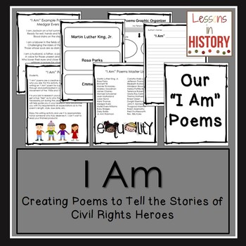 Preview of Civil Rights Movement Heroes - Poetry - Writing "I Am" Poems