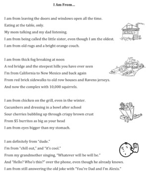 Preview of I Am From Poem