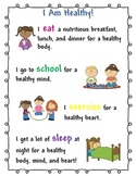 I Am Healthy Kids Poster for School Nurse and Health Teacher