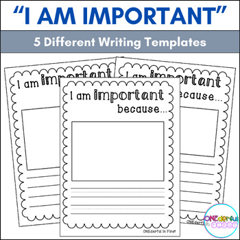 Preview of I Am Important Because... (SEL Writing Activity)