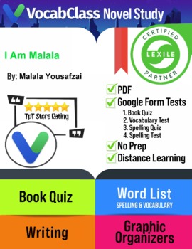 Preview of I Am Malala Novel Study Guide | PDF | Lexile | Google Forms