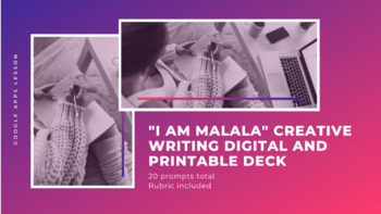 Preview of I Am Malala: Digital and Printable Creative Writing Card Deck