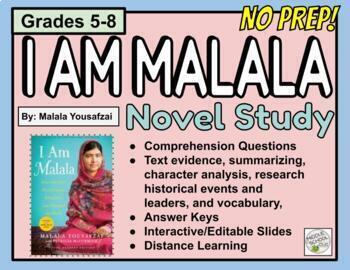 Preview of I Am Malala: Novel Study- Digital and Print 