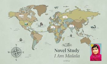 Preview of I Am Malala Novel Study Prezi