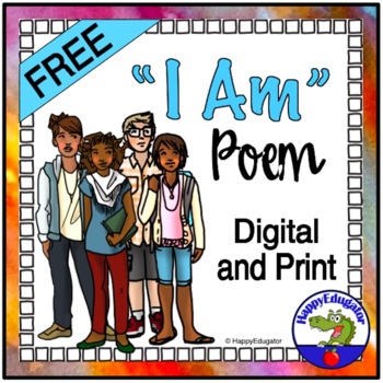 Preview of I Am Poem FREE with Digital Easel Activity