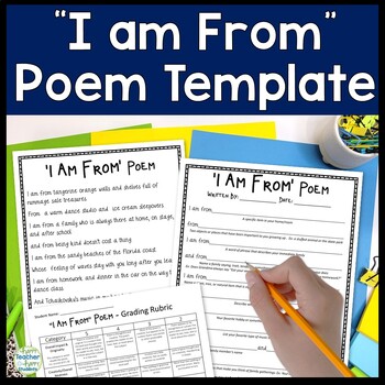Preview of I Am Poem: I Am From Poem Template, Example Poem & Grading Rubric (Bio Poem)