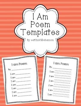 I Am Poem Templates by caitlinANDshannon | Teachers Pay Teachers