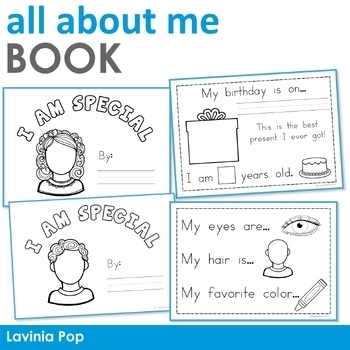 Preview of FREE All About Me Booklet for Preschool and Kindergarten