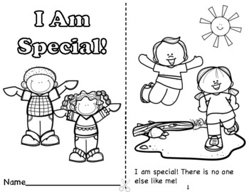 I Am Special! Booklet in Color and Black and White by Miss P's PreK Pups