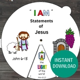 I Am Statements of Jesus Coloring Wheel, Kids Sunday Schoo