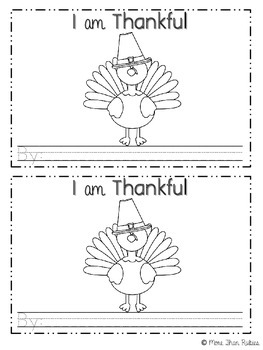Preview of I Am Thankful (Thanksgiving) Emergent Reader