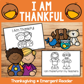 Preview of I Am Thankful | Emergent Readers | Thanksgiving | Gratitude