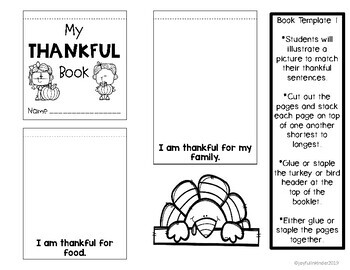 I Am Thankful {Flip Book} by Joyful in Kinder | TPT