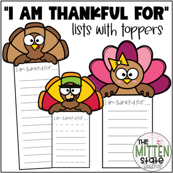 Preview of I Am Thankful For Lists